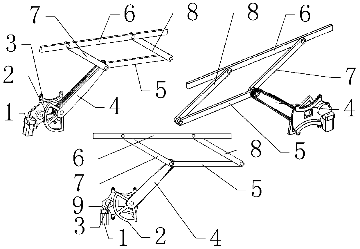 Automobile single-arm type four-connecting-rod glass lifter