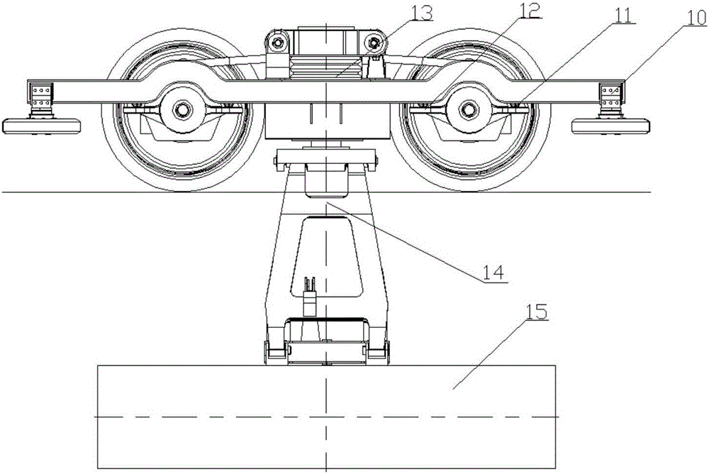 Inner rotor direct-driving type structure of suspension type single-rail train