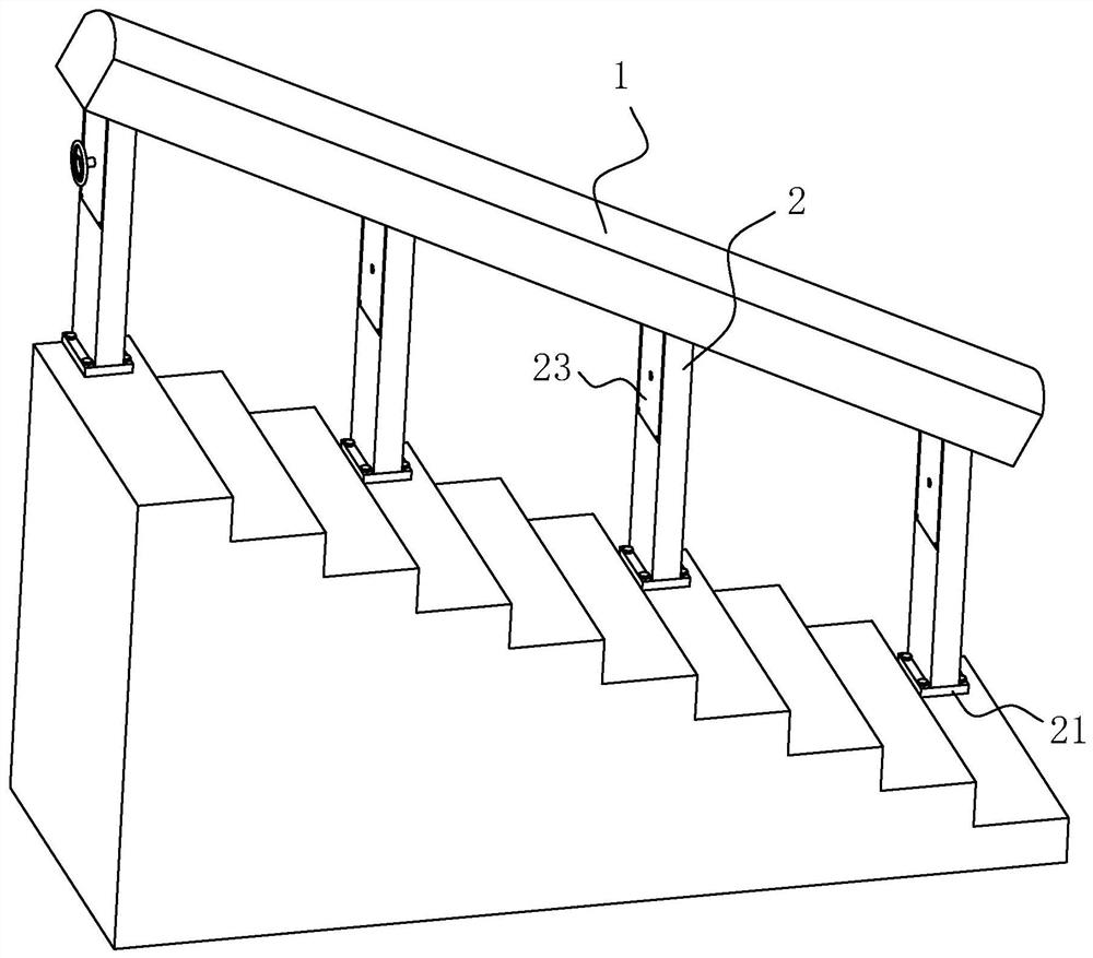 A handrail for stairs that is easy to assemble and disassemble