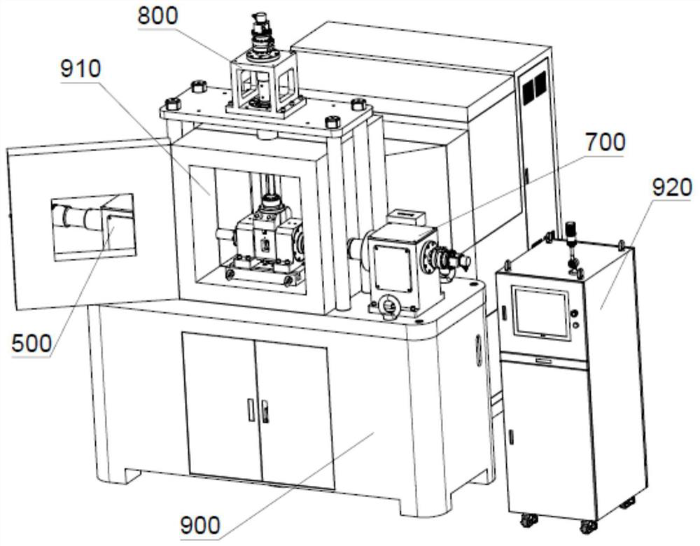 A wide temperature range four-dimensional drive joint bearing testing machine
