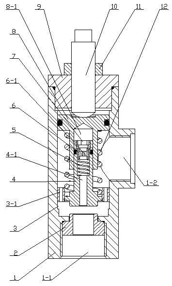 Slide damping type water hydraulic overflow valve for high-pressure and high-flow systems