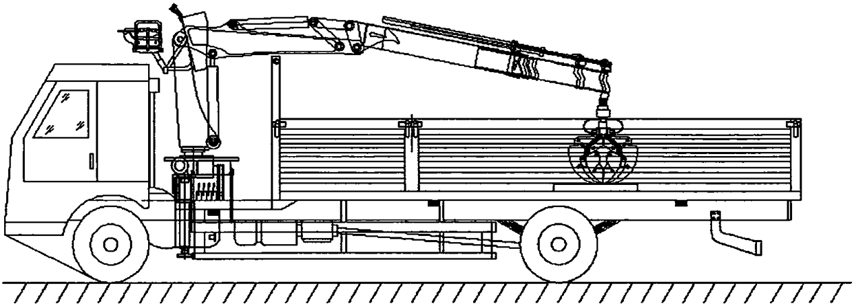 Hydraulic control system of dump truck with truck-mounted gripper