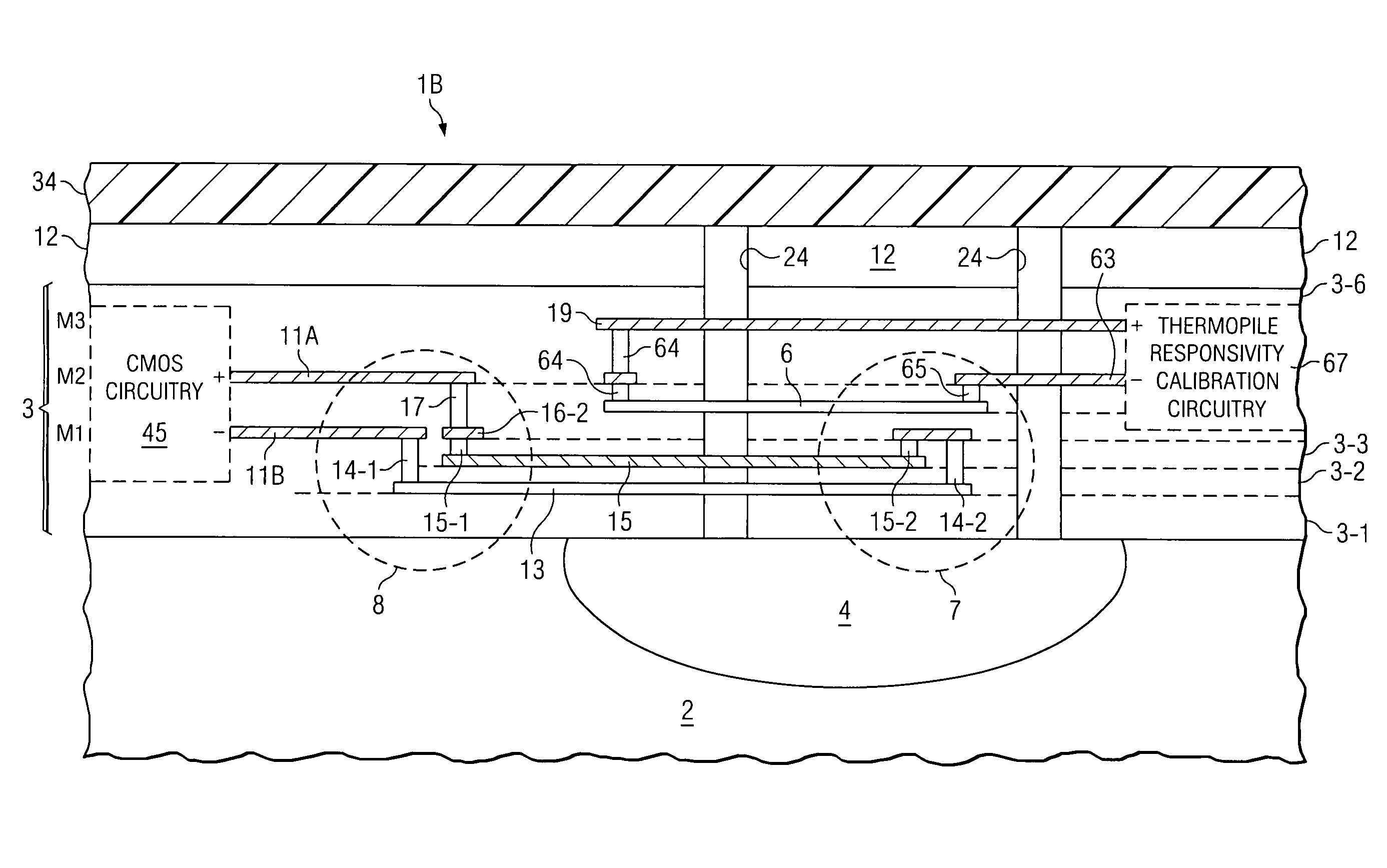 On-chip calibration system and method for infrared sensor