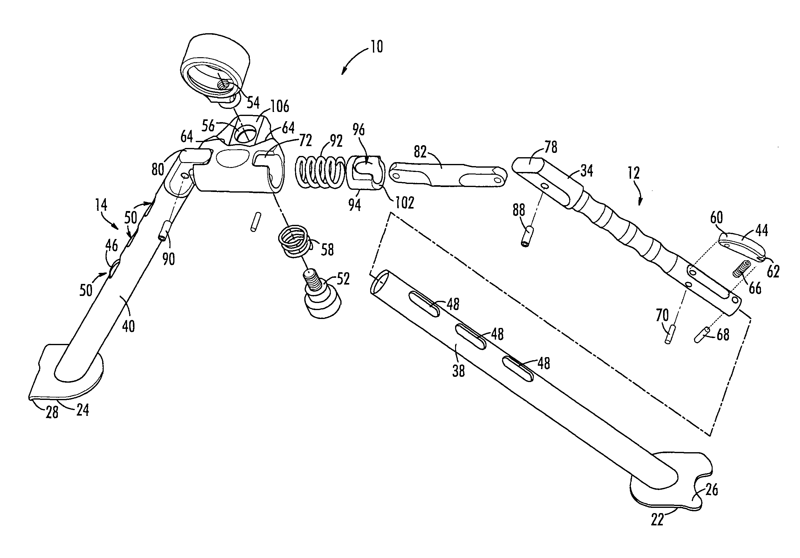 Bipod for light-weight machine gun