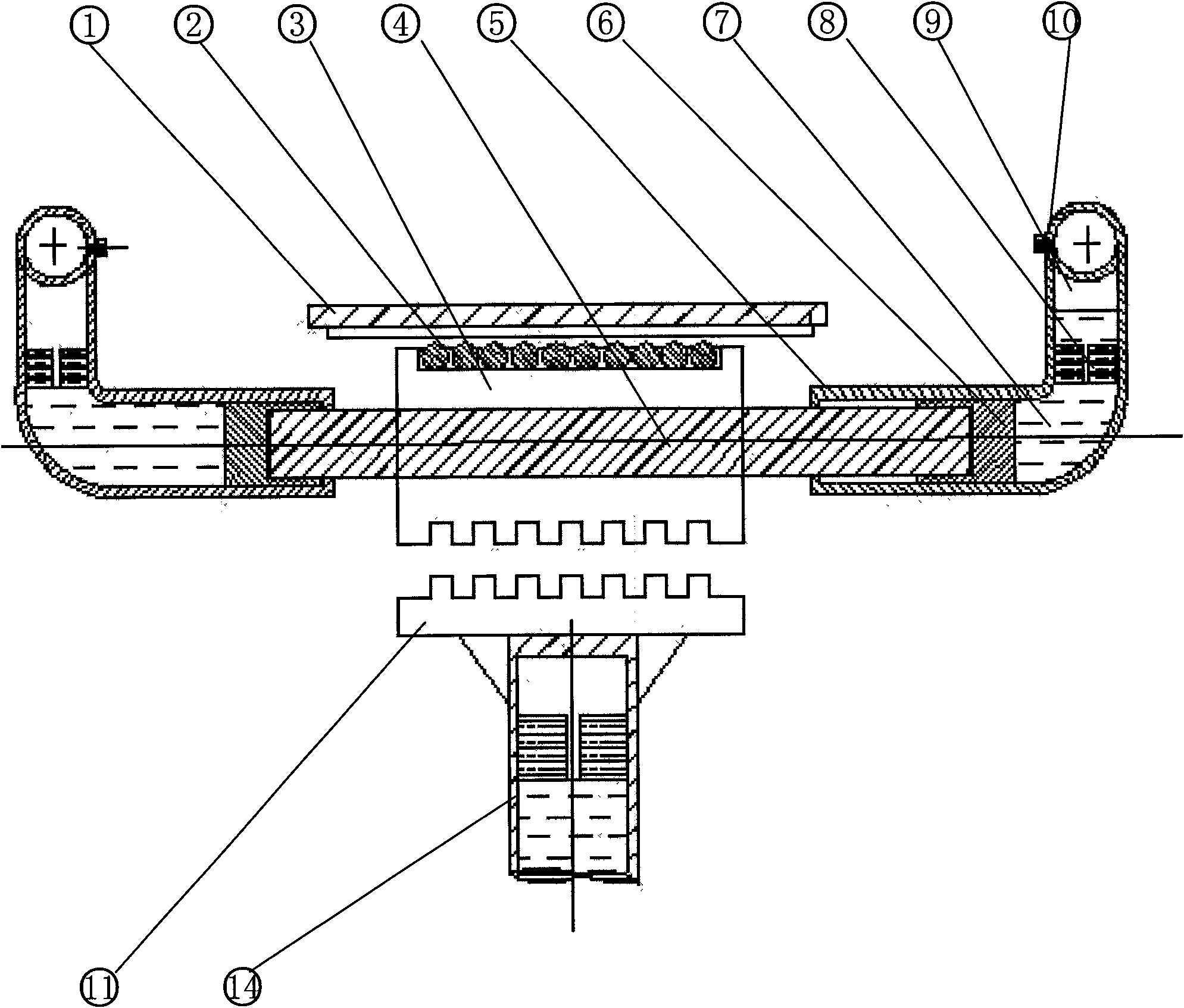 Horizontal damping device for landing gear