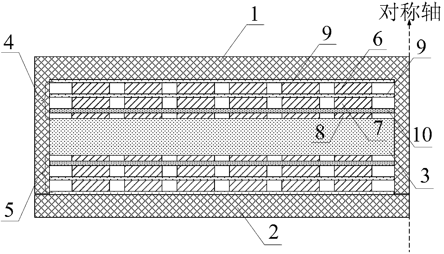 Integrated EMI (electromagnetic interference) filter for optimizing grounded winding layout to improve noise suppression performance