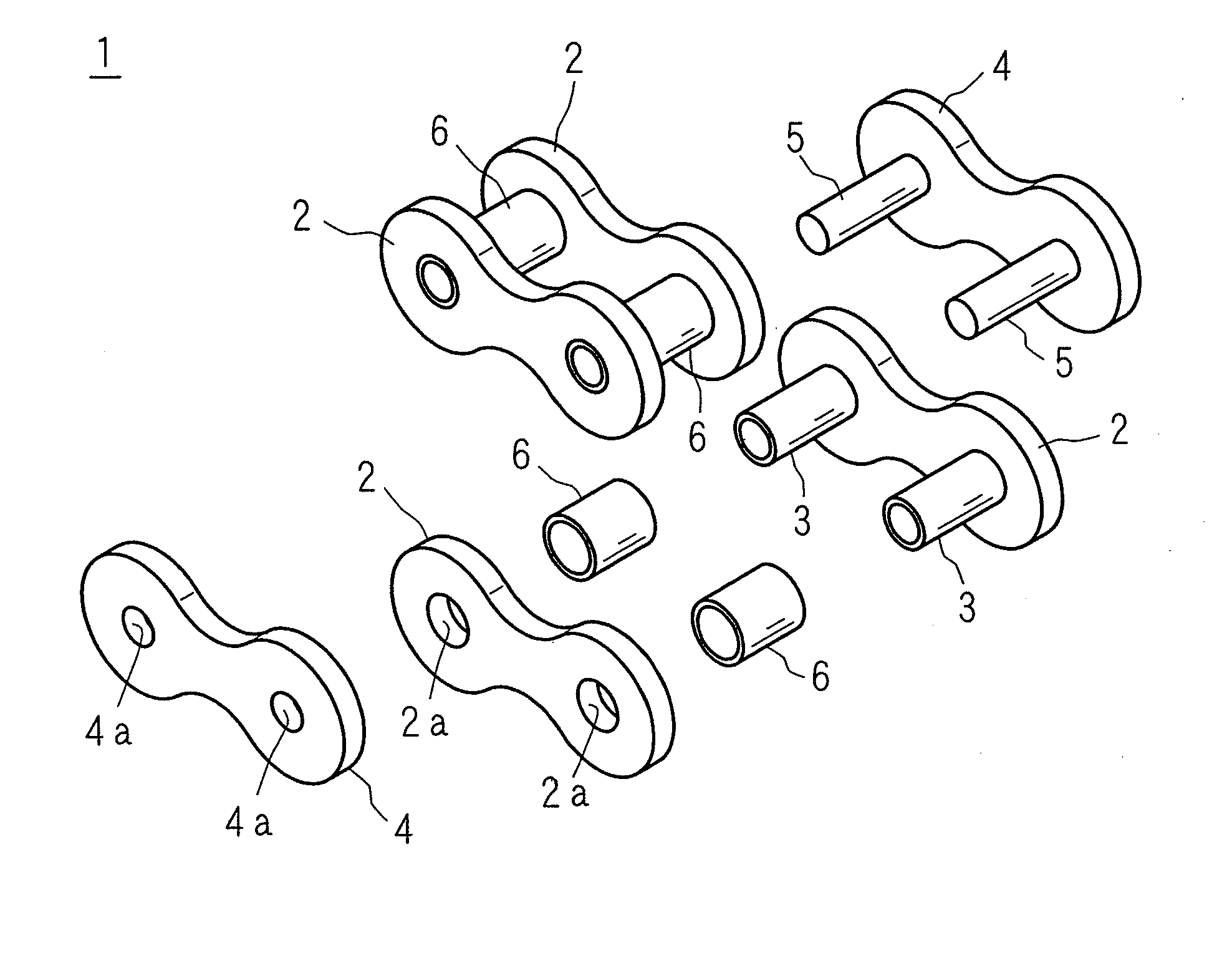Lubricant composition for chains, and chain