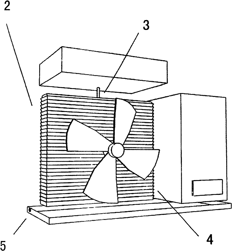 Cooling device of outdoor air conditioner machine