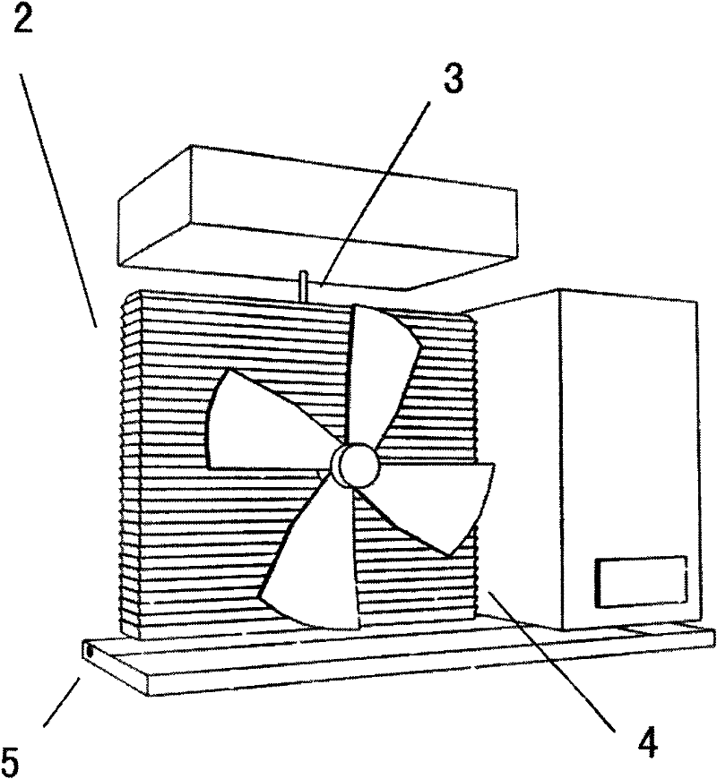 Cooling device of outdoor air conditioner machine