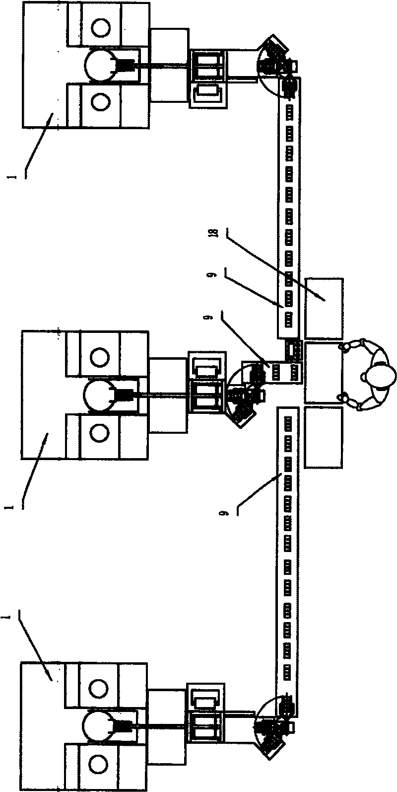 Powder briquetting machine products discharging automatic picking, cleaning and transmitting system