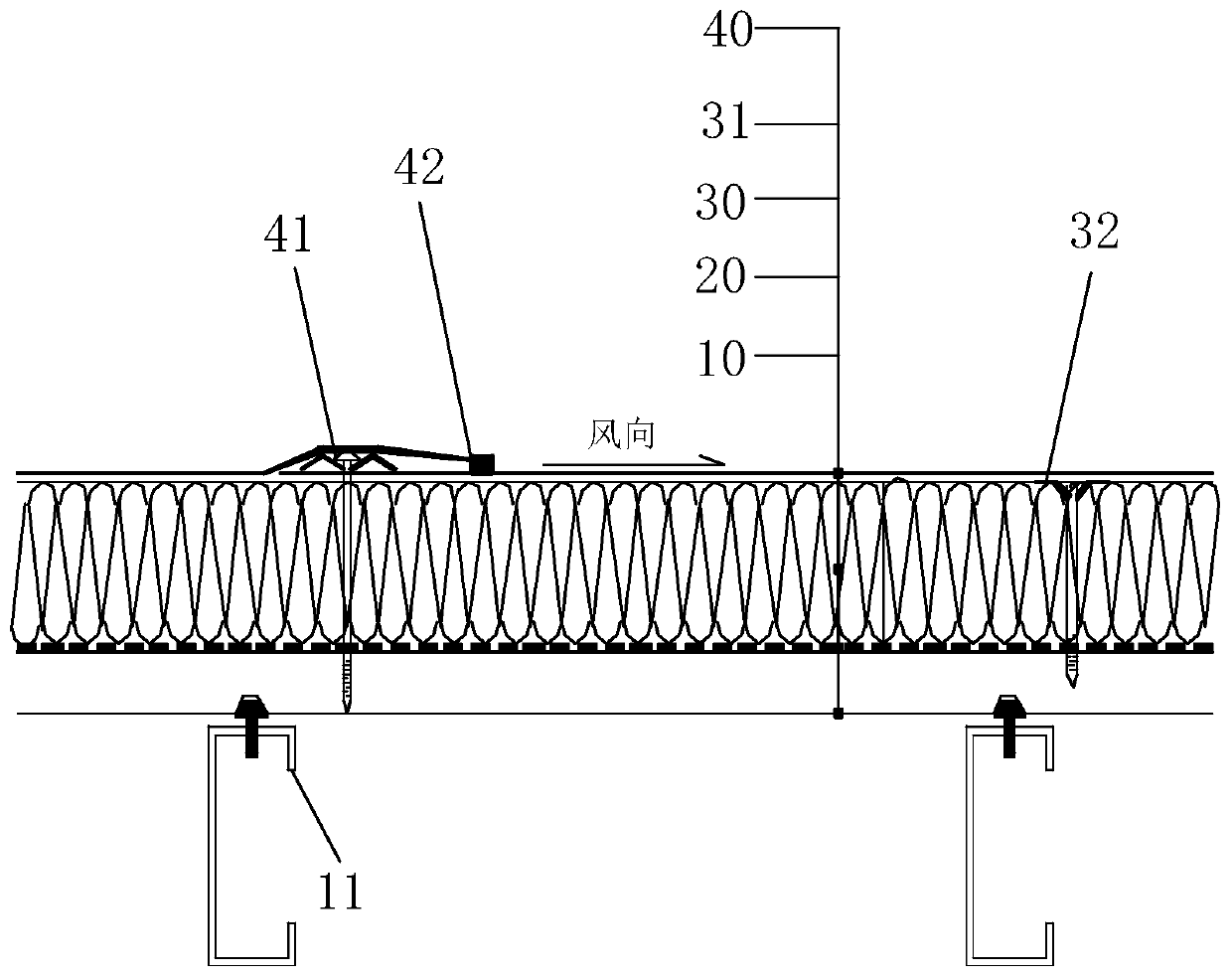 Upright steel roof waterproof structure and construction method thereof