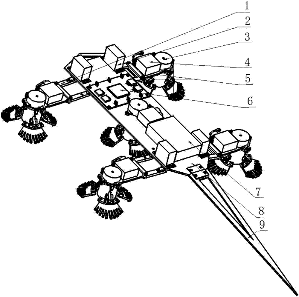 Claw-type five-legged wall-climbing robot and locomotive gait method thereof