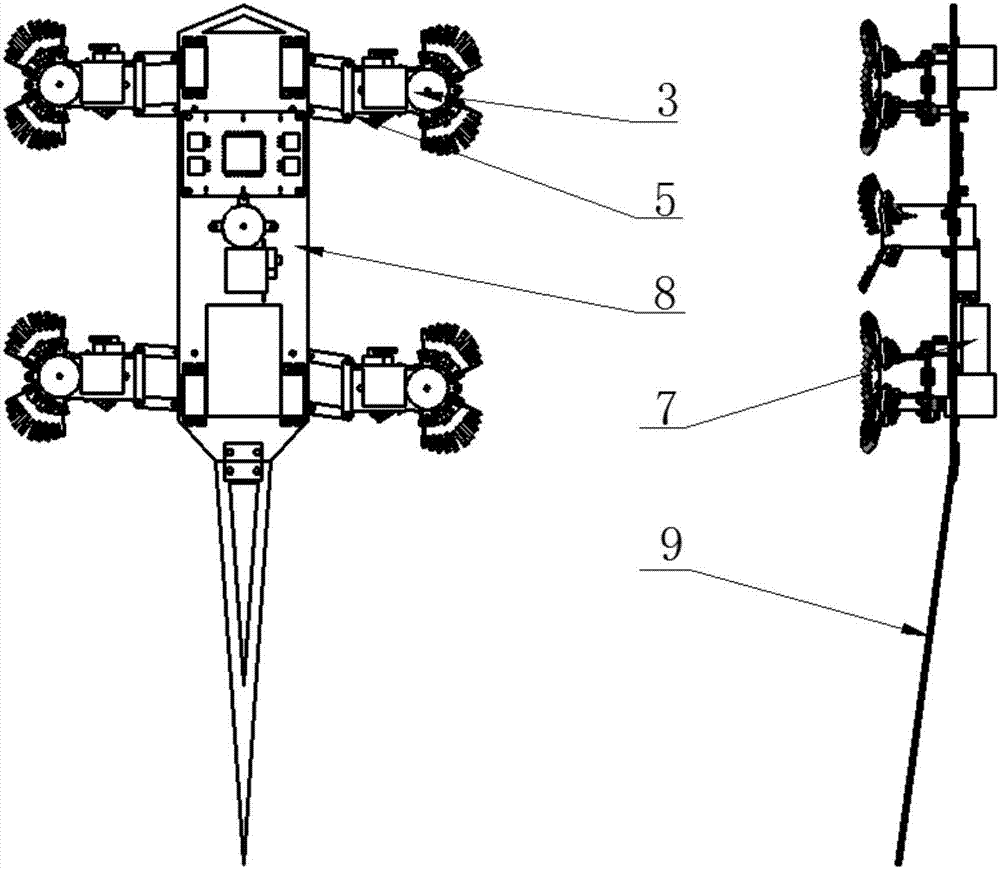 Claw-type five-legged wall-climbing robot and locomotive gait method thereof