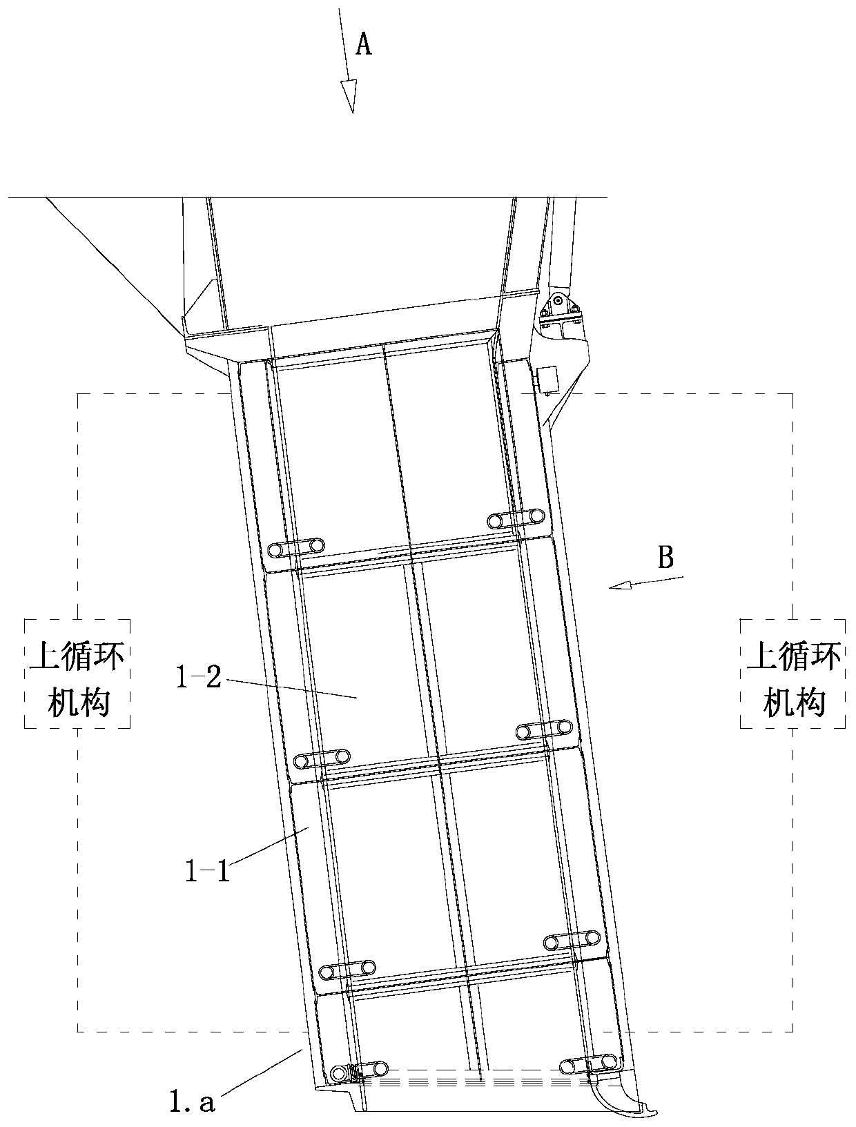 Water jacket cooling water system for falling tank and feeding platform of garbage incinerator