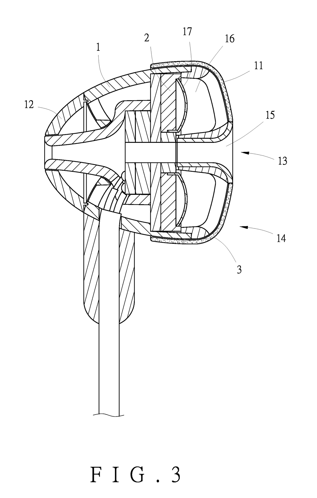 Earphone capable of reducing pressure in ear canal and providing enhanced sound quality and method for making the same