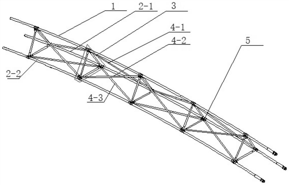 A triangular cross-section curved composite truss and its preparation method