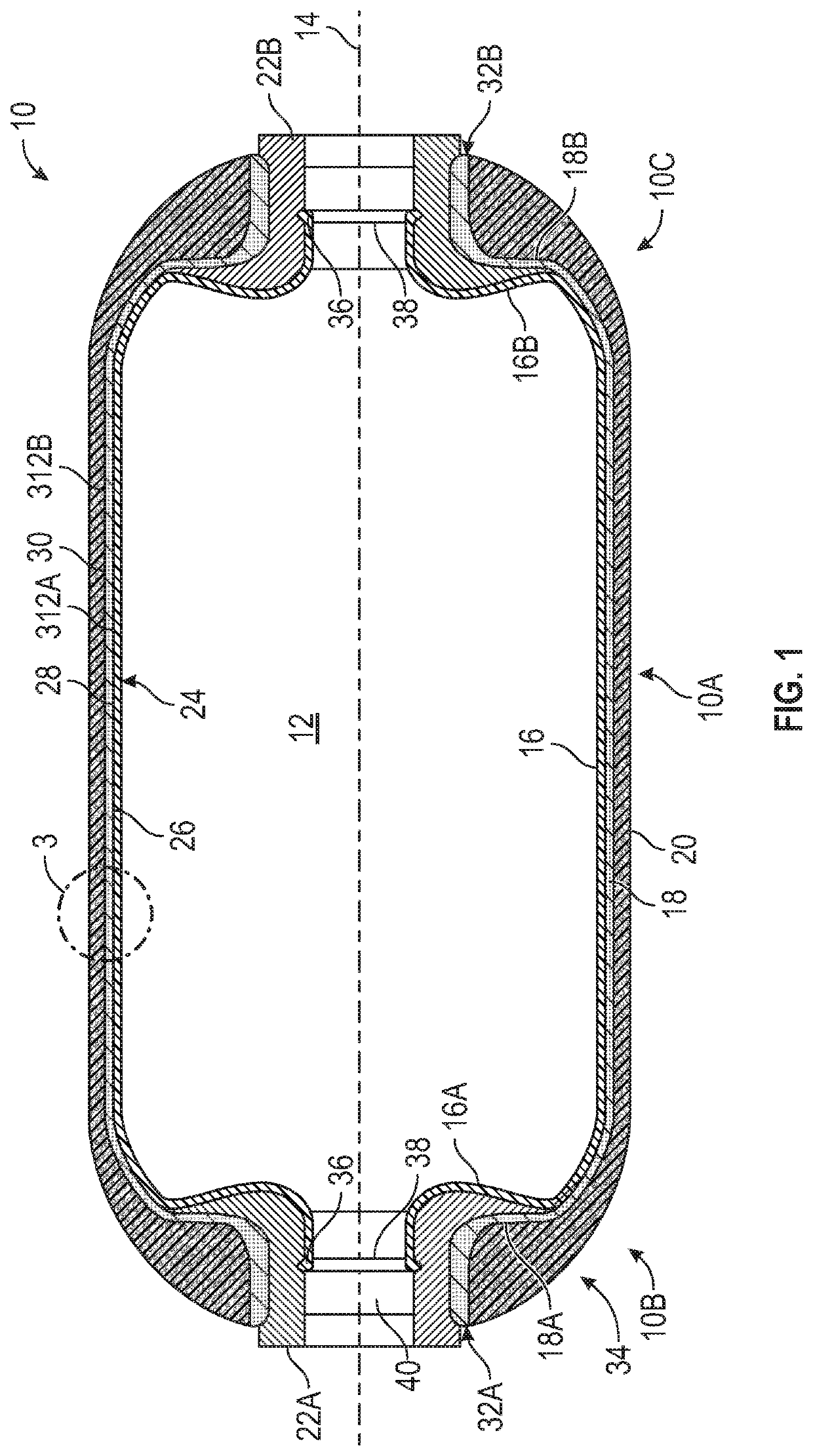 Storage tank for pressurized gas and method of manufacturing same