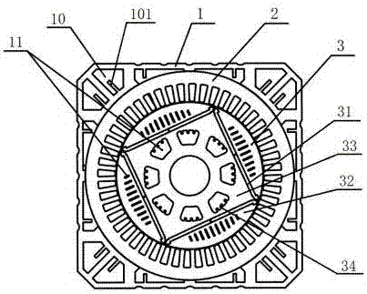 Highly efficient heat dissipation air cooling stator-rotor motor