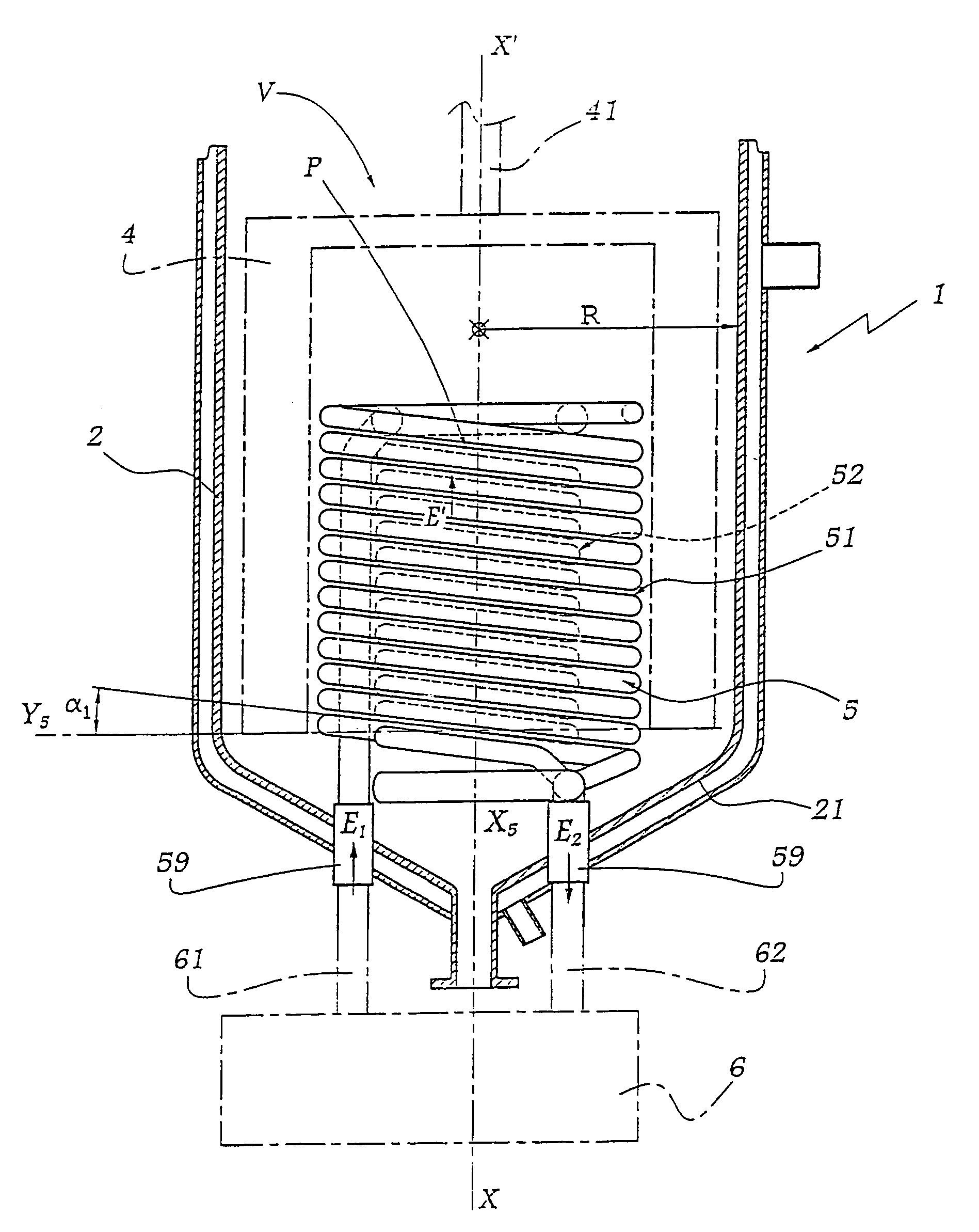 Coil for coolant circulation, method for making same and reactor comprising same