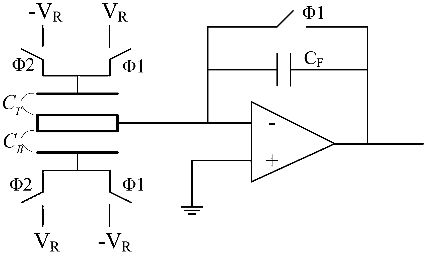 Capacitance reading circuit of inertia detecting element