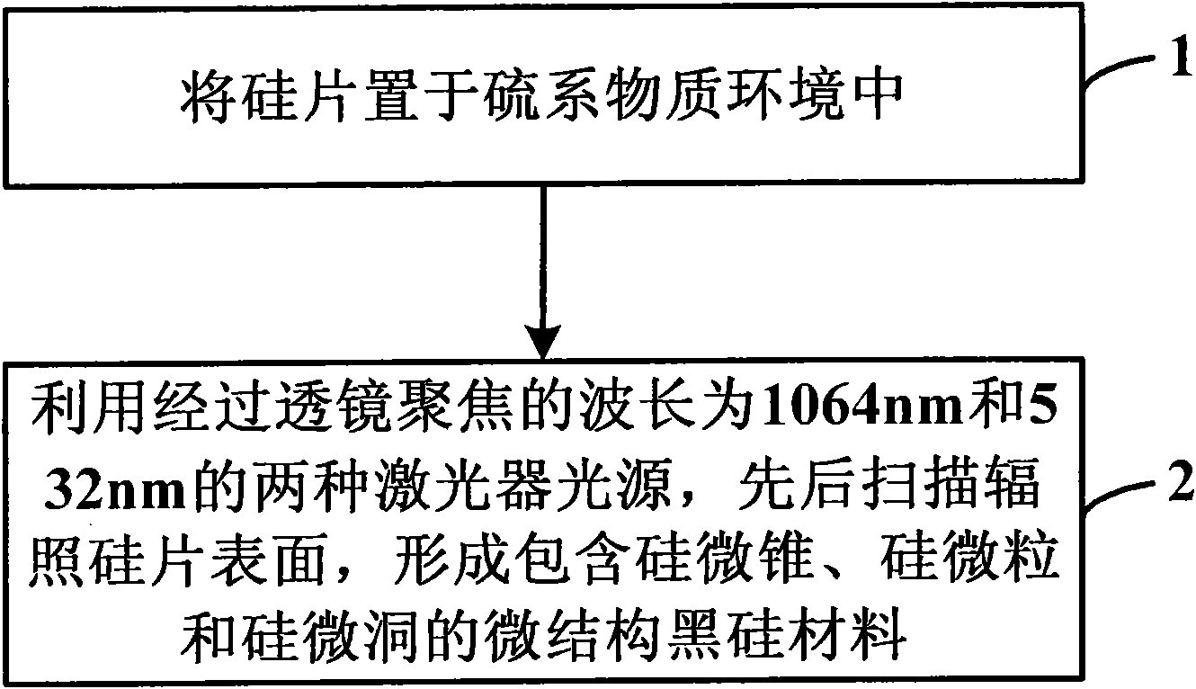 Method for manufacturing black silicon material