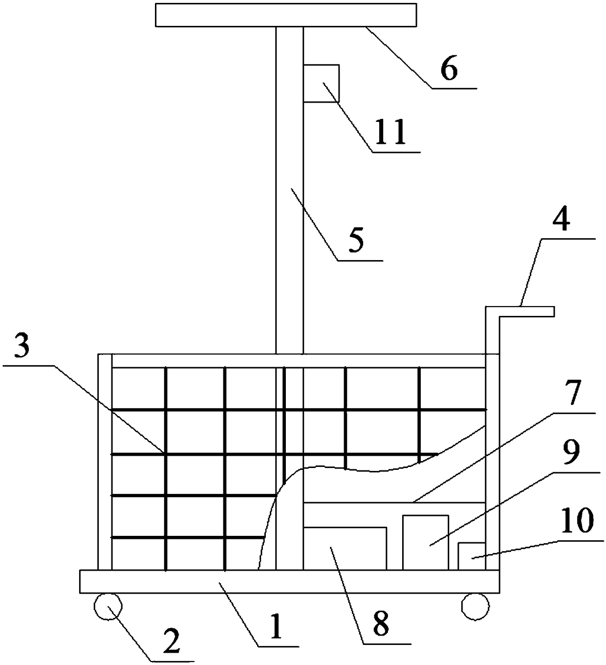 Football training service cart realizing illumination function