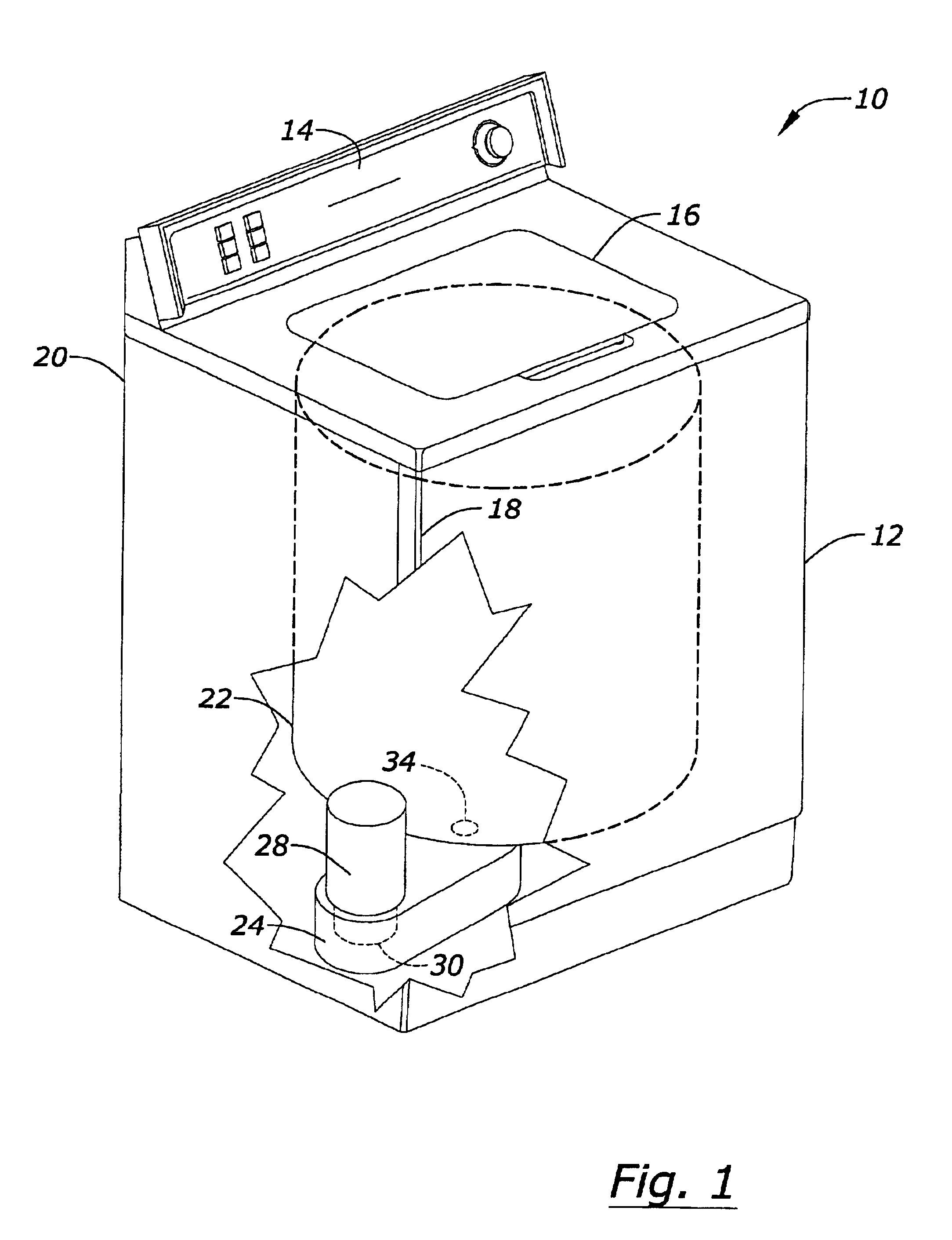 Tub mounted, vertically oriented pump