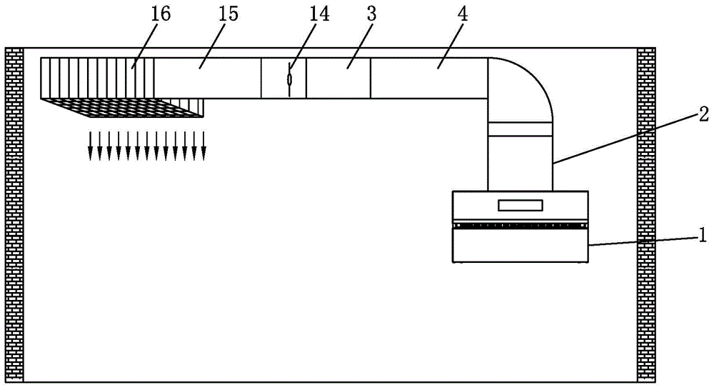 Internal discharging type self-purification oil fume suction machine