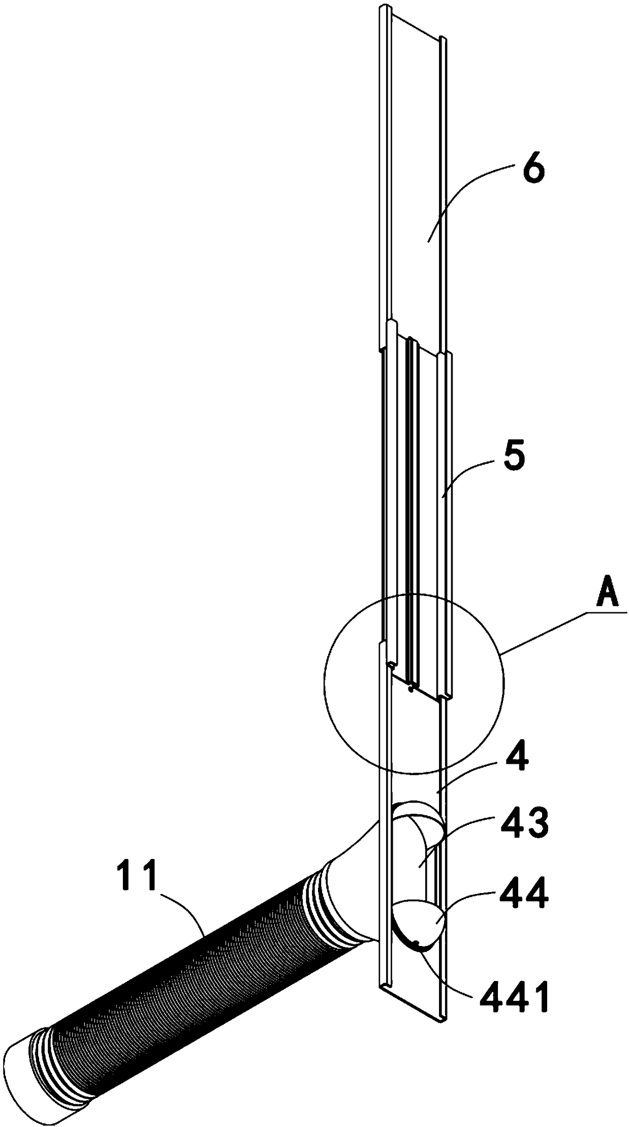 Air outlet mounting structure for fresh air system