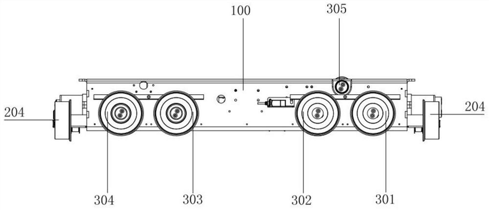 A jack-up linkage type sixteen-wheel four-way shuttle