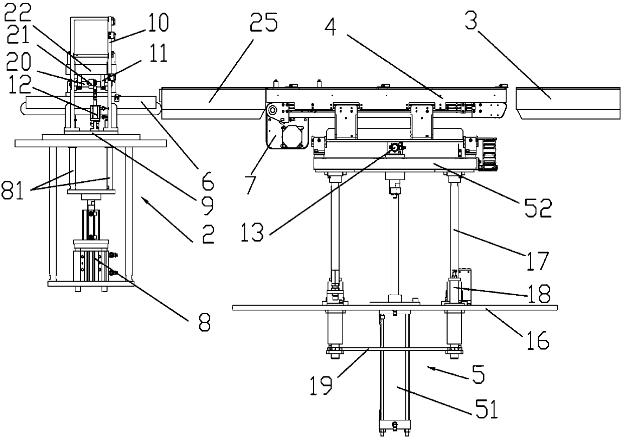 Pallet stacking and conveying device