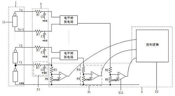 Level conversion circuit and multi-lithium battery protection system