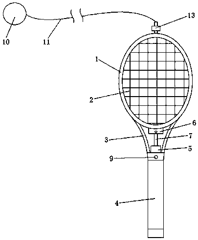 Tennis racket for teaching and training