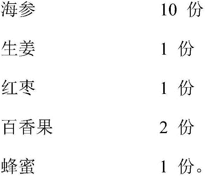 Trepang beverage and preparation method thereof