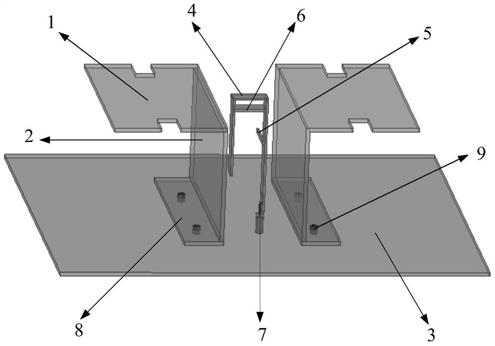 Broadband magnetoelectric dipole filtering antenna