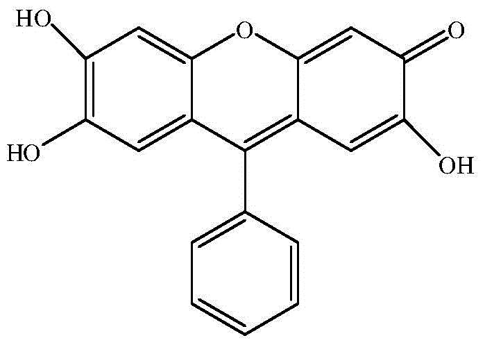 9, 9'-(N-phenyl-N, N-4, 4'-diphenyl) double fluorescein reagent and preparation method and application thereof