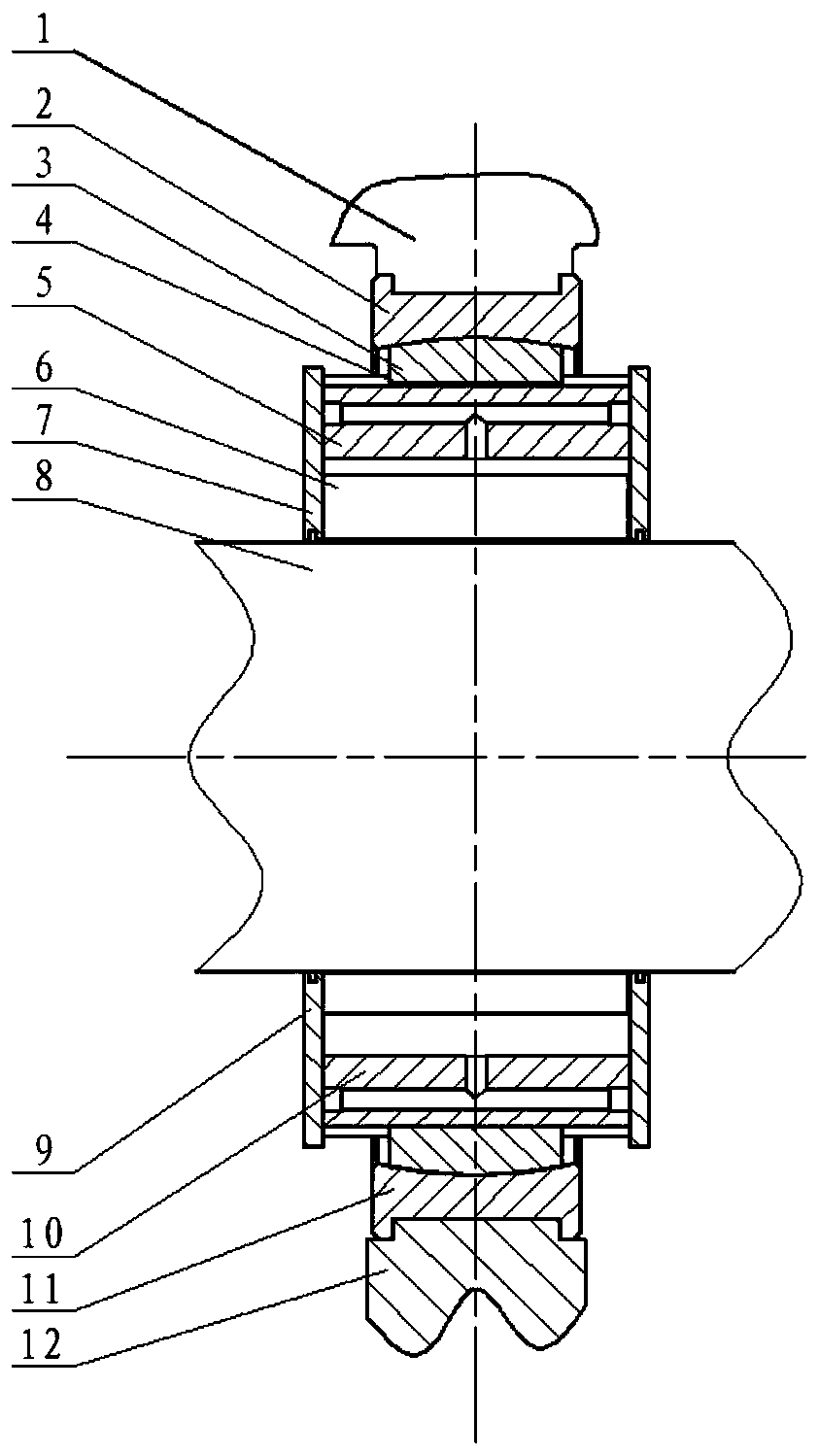 Self-positioning tilting-pad bearing structure of marine movable nuclear power turbine