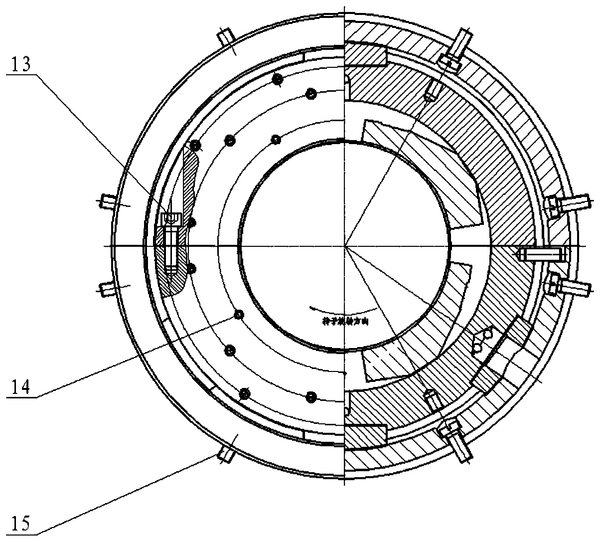 Self-positioning tilting-pad bearing structure of marine movable nuclear power turbine