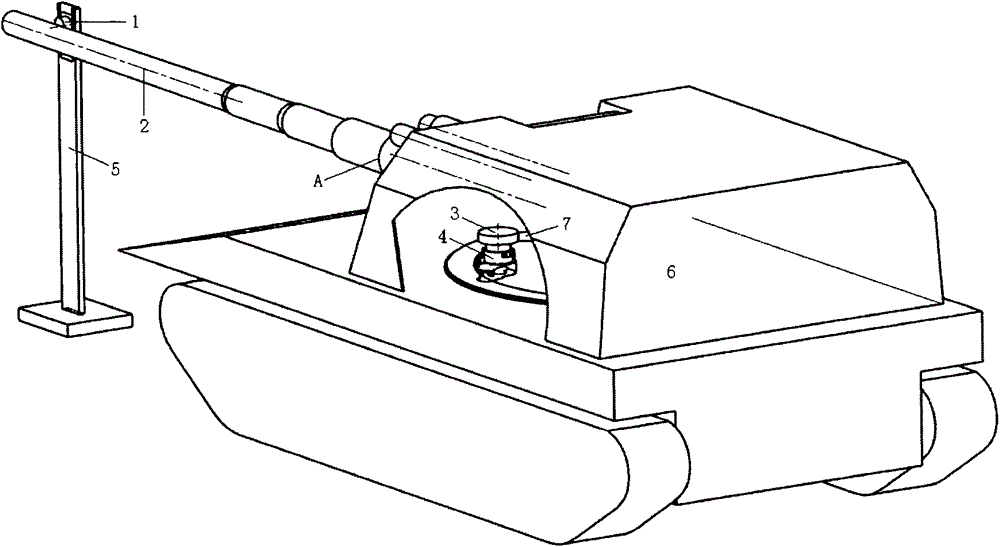 Tank gun steering wheel and muzzle displacement angle deviation testing device