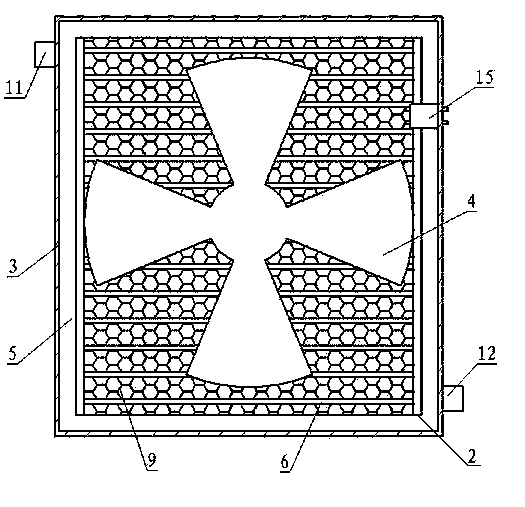 Liquid cooling radiator of engine with electromagnetic shielding device