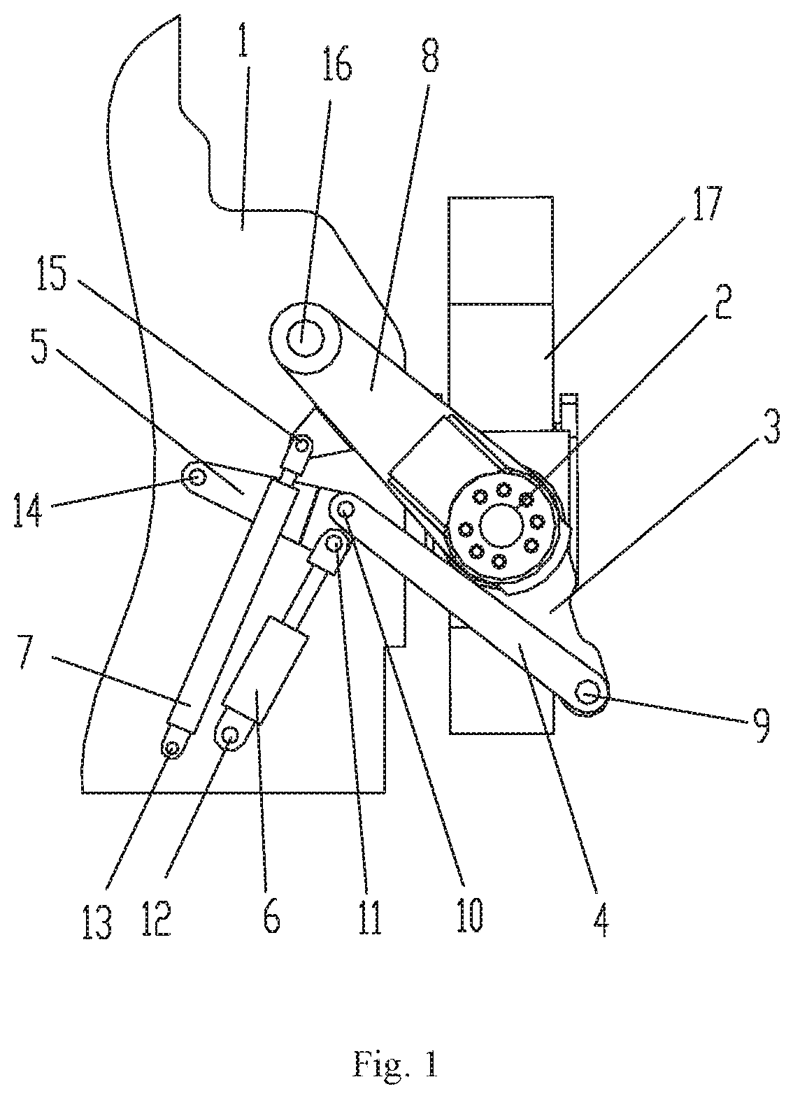 Mechanism for swinging and steering support leg for pavement milling machine