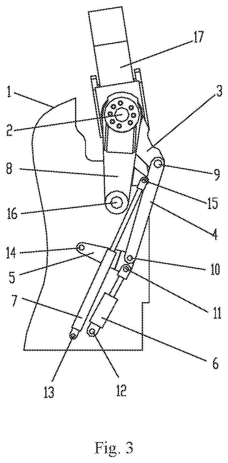 Mechanism for swinging and steering support leg for pavement milling machine