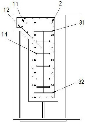 Novel anti-corrosion, noise-reducing, vibration-reducing and anti-seismic steel reinforced concrete diaphragm beam