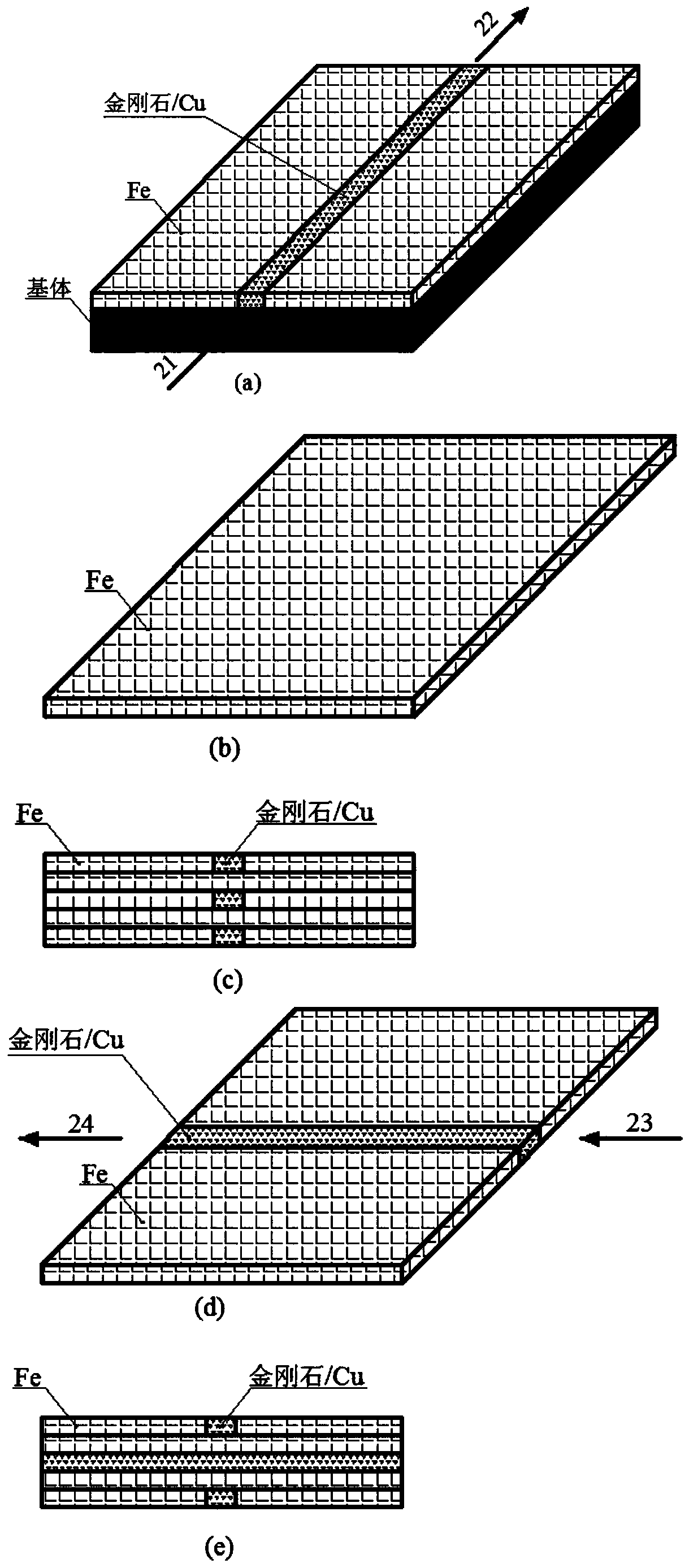 Preparation method of directional high-thermal-conductivity diamond/metal-based composite material
