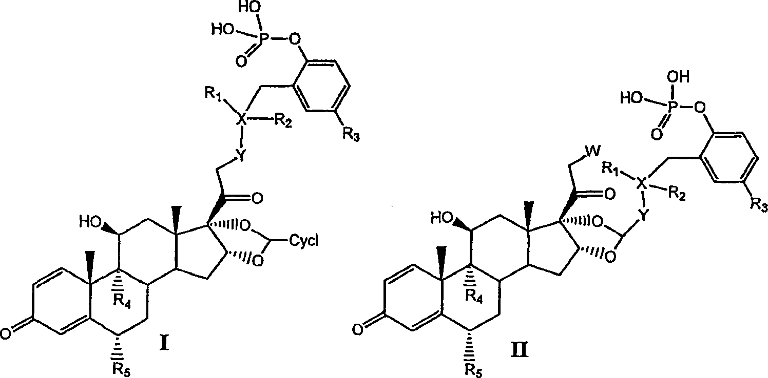 Substituted phenylphosphates as mutual prodrugs of steroids and beta-agonists for the treatment of pulmonary inflammation and bronchoconstriction