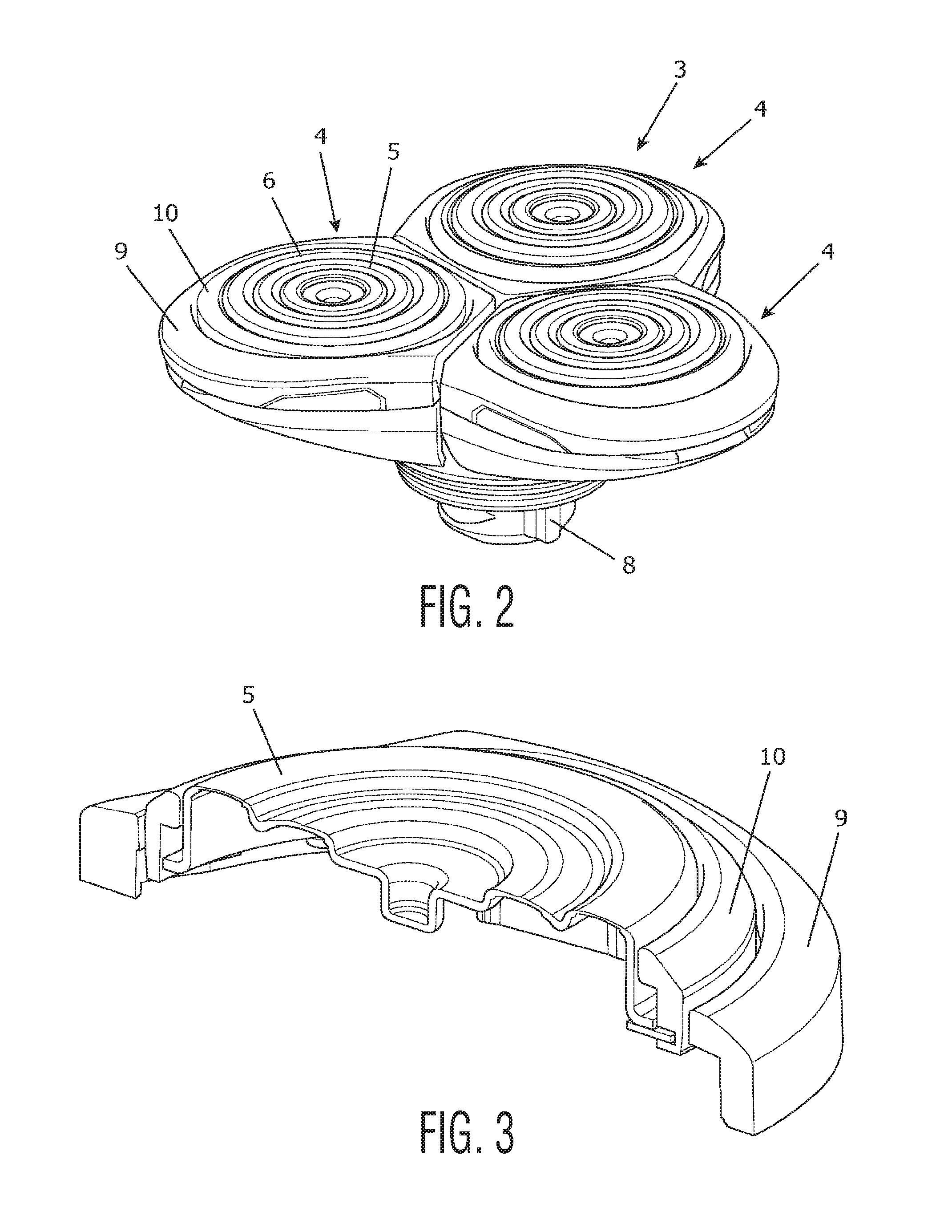 Shaving device with improved contour following