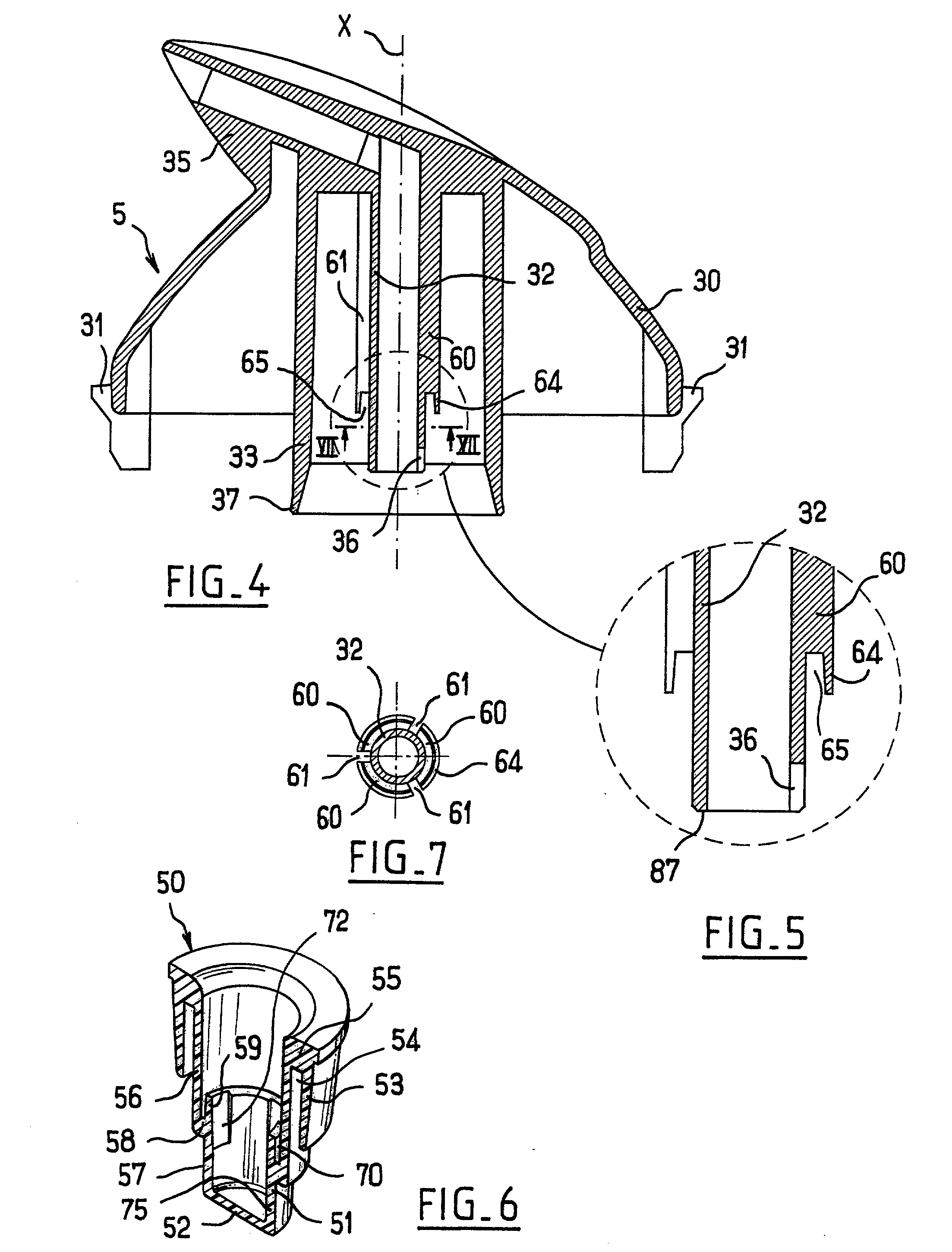 Pump including a moving member provided with a central duct and a diaphragm having engagement means bearing against said central duct, and a receptacle fitted therewith