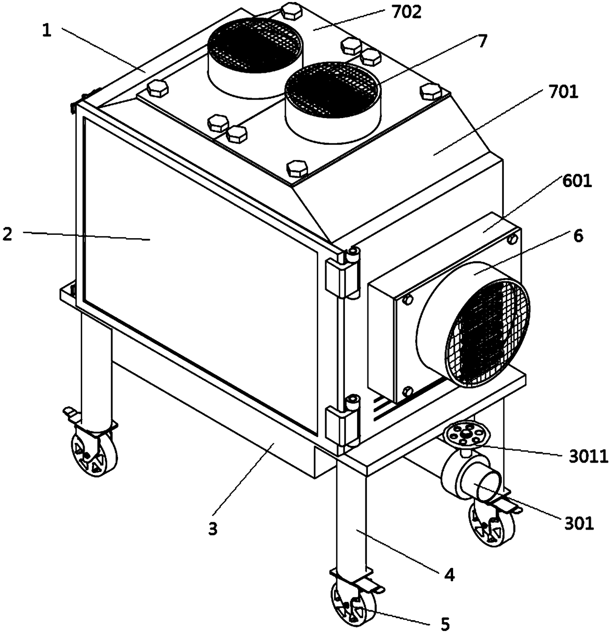 Biology experiment test tube airflow drying device