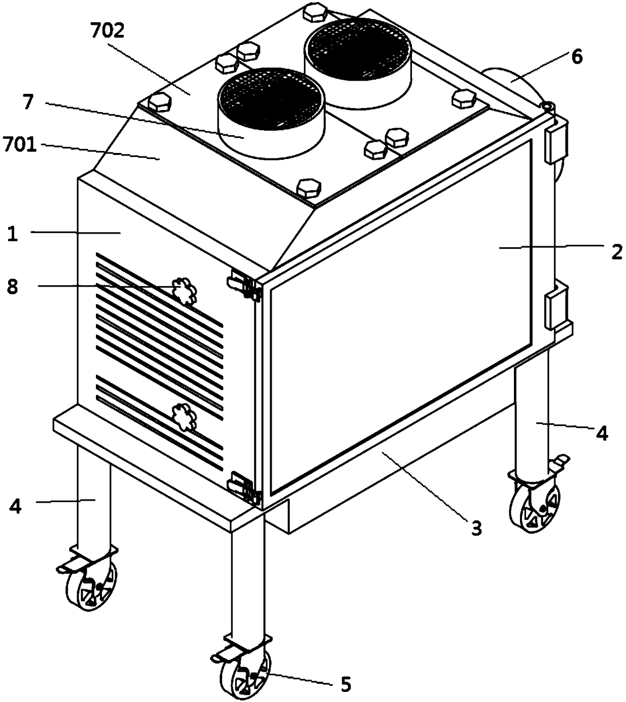 Biology experiment test tube airflow drying device