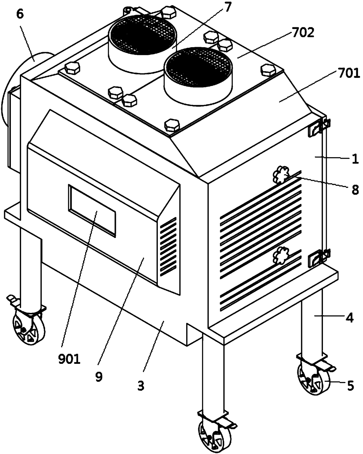 Biology experiment test tube airflow drying device